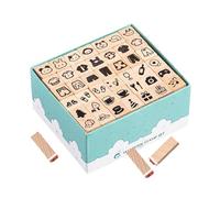 Sellos de madera - Juego de sellos de geometría de animales, juego de sellos para manualidades para niños pequeños | Bonitos sellos geométricos en una , juego con 42 accesorios para álbumes de