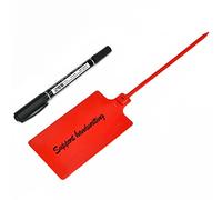 Sellos de manipulación de plástico, Red Water Proof s - Grandes lazos for marcadores grabables for almacenamiento de productos y etiquetas colgantes con uno(Red,50 PCS)