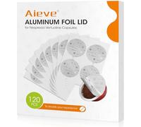 Sellos De Papel De Aluminio, Aieve 120 Pcs Tapa De Sellos De Papel De Aluminio Autoadhesivo Compatible Con Cápsulas De Café Nespresso Vertuoline