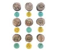 Sellos de pistas de animales - Juego de sellos de huellas naturales, Bloques de huellas de senderos salvajes | Kit de actividad de almohadilla de tinta para, Suministros escolares en el aula para