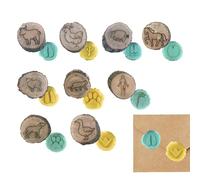 Sellos De Rastros De Animales | Mini Sellos De Madera Para Artesanía | Juego De Sellos De Huellas De Animales para: Scrapbooking Pintura, Registro Artístico Y Suministros De Escolair
