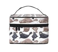 Sellos Ilustración León Marino, Bolsa de Maquillaje Bolsa de cosméticos Bolsa de artículos de tocador de Viaje portátil Estuche para lápices Bolsa de artículos de tocador