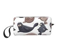 Sellos Ilustración León Marino, Bolsa de Maquillaje Bolsa de cosméticos Bolsa de artículos de tocador de Viaje portátil Bolsa de Maquillaje