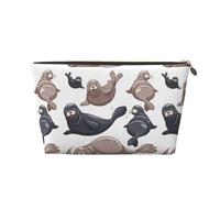 Sellos Ilustración León Marino, Bolsa de Maquillaje Bolsa de cosméticos Bolsa de artículos de tocador de Viaje portátil Bolsa de artículos de tocador