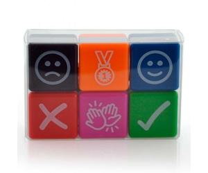 Sellos office box icons multicolor 2,5 x 2,5 cm 6 piezas