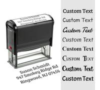 Sellos Personalizados Automático, Sello Empresa Personalizado, Dirección Sellos, Sello de Caucho, Para 3 a 7 líneas de Texto, 5 Tamaños, 5 Colores de Tinta
