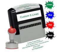 Sellos personalizados de goma autoentintables para negocios, sellos de tinta personalizados con nombre, dirección de devolución, fecha, 4 líneas