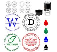 Sellos Personalizados Empresa con Tinta para Sello Libreta de Direcciones Personalizada Nombre Sello de Dirección de Retorno para Oficina Comercial Maestro,estilo carta
