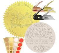 Sellos Personalizados para Embosadero Libros Relieve Personalizado para Estampar Sello Empresa Personalizados con Pegatinas Personaliza tu Propio Texto o Logo