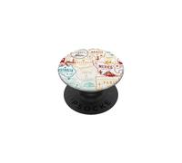 Sellos Postales para Pasaporte, Estilo Retro, Recuerdo de Viaje PopSockets PopGrip Adhesivo