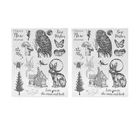 Sellos Transparentes de Búho Conejo y Hada, 2 Piezas, Sellos Reutilizables de TPR para Manualidades y Álbumes - Impronta Clara, Fácil Uso, Ideal para Tarjetas y Diario