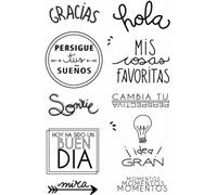 Sellos transparentes españoles transparentes de 4.33 x 6.3 pulgadas para hacer tarjetas, álbumes de recortes, decoración de álbumes de fotos, manualidades, suministros para hacer tarjetas
