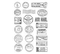 Sellos transparentes para hacer tarjetas, 17,5 x 11,5 cm, matasellos globales para correo aéreo, sello de silicona transparente transparente para hacer tarjetas de álbumes de recortes