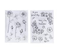Sellos Transparentes para Manualidades, Paquete de 2 Piezas, Material TPR Duradero y Reutilizable - Impronta Clara, Seguro para la Piel, Ideal para Invitaciones y Scrapbooking