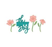 Sellos transparentes Sizzix con troqueles Framelits, Oh Happy Day de Vicki Boutin, 10 sellos de goma y 10 troqueles de corte