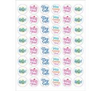 Sellos y pegatinas de sobres Keep in Touch, 1.25 pulgadas, Hello Miss You, Stay Safe - 144 pegatinas (variedad)