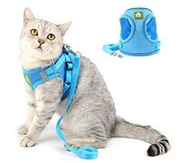 SELMAI Arnés Gato Perro Pequeño Cachorro Reflexivo Anti Perdido Malla Suave Ajustable Arnés de Pecho para Gatito Caminando Escape Chaleco No Tirar No Estrangular Suave Material Cómodo Azul XS