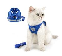 SELMAI Arnés para Gato Reflexivo Malla Suave Arnes Perro Pecho Mediano Antitirones Arneses Tipo Chaleco Cachorro Pequeño Adjustable Correa Antiescape Antifugas Chihuahua Yorkshire Caminar BLU L