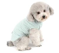 SELMAI Camisetas para Perros Pequeña Camiseta para Gatos Moda Rayas Suave Algodón Manga Corta Camiseta sin Mangas para Niñas Niños Cachorro Yorkshire Terrier Chihuahua Ropa Primavera Verano Verde XXL