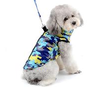SELMAI Camuflaje Chaquetas Perros Pequeño Medianos Ropa para Gatos Invierno Chihuahua Abrigos con Anillo en D para Perros Cachorros Yorkshire Caminar al Aire Libre Azul L