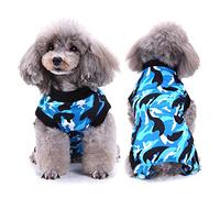 SELMAI Recuperación del Perro Alternativa de Cuello Traje de Cuerpo para Gato Cachorros Caninos Mascota Trajes de Recuperación Quirúrgica para Enfermedades De La Piel Heridas Moda Camuflaje BLU M