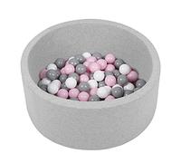 Selonis Blanda Piscina De Espuma 70X30cm/150 Bolas para Bebé Niño Redonda, Gris Clr:Blanco,Gris,Rosa Clr