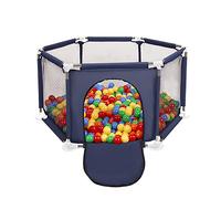 Selonis Corralito Plegable Con 400 Bolas Para Niños, Azul:Amarillo/Verde/Azul/Rojo/Naranja