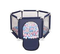 Selonis Corralito Plegable Con 400 Bolas Para Niños, Azul:Babyblue/Rosa Claro/Perla