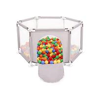 Selonis Corralito Plegable Con 900 Bolas Para Niños, Gris:Amarillo/Verde/Azul/Rojo/Naranja