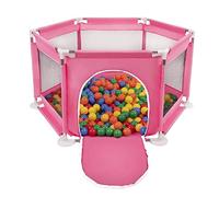 Selonis Corralito Plegable Con 900 Bolas Para Niños, Rosa:Amarillo/Verde/Azul/Rojo/Naranja