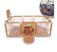 Selonis Parque De Juegos Con Canasta, Meta Y 400 Bolas Para Niños, Beige:Amarillo/Verde/Azul/Rojo/Naranja