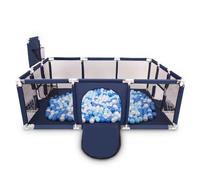 Selonis Parque De Juegos Con Canasta, Meta Y 900 Bolas Para Niños, Azul Marino:Babyblue/Azul/Perla