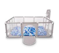 Selonis Parque De Juegos Con Canasta, Meta Y 900 Bolas Para Niños, Gris:Azul/Babyblue/Perla