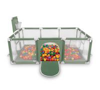 Selonis Parque De Juegos Con Canasta, Meta Y 900 Bolas Para Niños, Verde:Amarillo/Verde/Azul/Rojo/Naranja