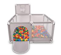 Selonis Parque De Juegos Con Canasta Y 900 Bolas Para Niños, Gris:Amarillo/Verde/Azul/Rojo/Naranja