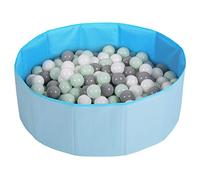 Selonis Piscina Plegable Con Bolas Coloridas De 100 Bolas, Azul:Blanco/Gris/Menta