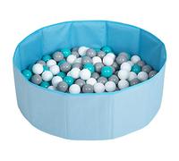 Selonis Piscina Plegable con Bolas Coloridas De 100 Bolas NZ-78-BLUE, Azul:Blanco/Gris/Turquesa