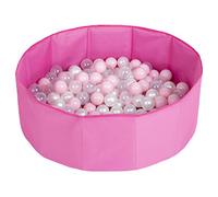 Selonis Piscina Plegable con Bolas Coloridas De 100 Bolas NZ-78-BLUE, Rosa:Rosa Claro/Perla/Transparente