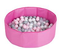Selonis Piscina Plegable con Bolas Coloridas De 200 Bolas NZ-78-BLUE, Rosa:Perla/Gris/Transparente/Rosa Claro