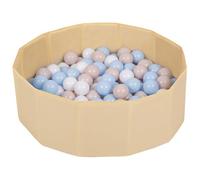Selonis Piscina Plegable con Bolas Coloridas De 6 Cm NZ-78-BLUE, Beige Claro:Beige Pastel/Azul Pastel/Blanco,300 Bolas