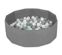 Selonis Piscina Plegable con Bolas Coloridas De 6 Cm NZ-78-BLUE, Gris:Blanco/Gris/Menta,100 Bolas