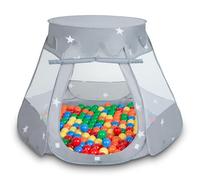 Selonis Tienda 105X90cm/200 Bolas De Campaña/Castilo Plegable con Bolas 6Cm para Niños, Gris:Amarillo-Verde-Azul-Rojo-Naranja