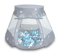 Selonis Tienda 105X90cm/200 Bolas De Campaña/Castilo Plegable con Bolas 6Cm para Niños, Gris:Gris-Blanco-Transparente-Azulclr