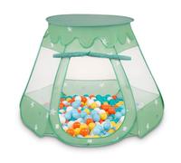 Selonis Tienda 105X90cm/200 Bolas De Campaña/Castilo Plegable con Bolas 6Cm para Niños, Menta:Blanco/Amarillo/Naranja/Babyblue/Turquesa