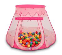 Selonis Tienda 105X90cm/200 Bolas De Campaña/Castilo Plegable con Bolas 6Cm para Niños, Rosa:Amarillo-Verde-Azul-Rojo-Naranja