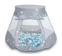 Selonis Tienda 105X90cm/300 Bolas De Campaña/Castilo Plegable con Bolas 6Cm para Niños, Gris:Perla-Gris-Transparente-Azulclr-Menta