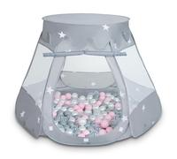 Selonis Tienda 105X90cm/600 Bolas De Campaña/Castilo Plegable con Bolas 6Cm para Niños, Gris:Perla-Gris-Transparente-Rosaclr
