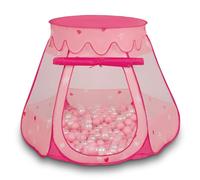 Selonis Tienda 105X90cm/600 Bolas De Campaña/Castilo Plegable con Bolas 6Cm para Niños, Rosa:Rosaclr-Perla-Transparente