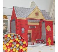 Selonis Tiendas De Campaña para Niños con 100 Bolas Casa De Bomberos Tienda Plegable Espacio Creativo Y Seguro Diseño Realista Materiales Duraderos Casa Niños