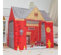 Selonis Tiendas De Campaña para Niños SIN Bolas Casa De Bomberos Tienda Plegable Espacio Creativo Y Seguro Diseño Realista Materiales Duraderos Casa Niños, Rojo-Gris